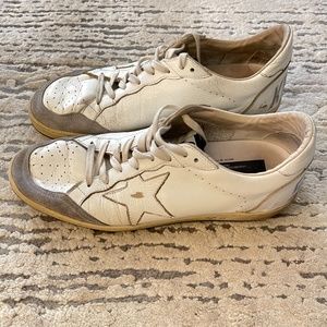 Golden Goose Mens White & Grey Ball Star Sneakers